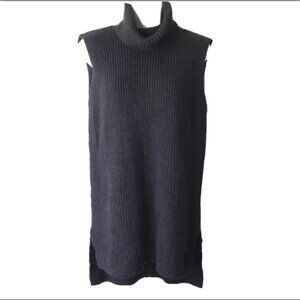 Grey Reitmans Cowl Mock Neck sleeveless Tunic Sweater women Size S